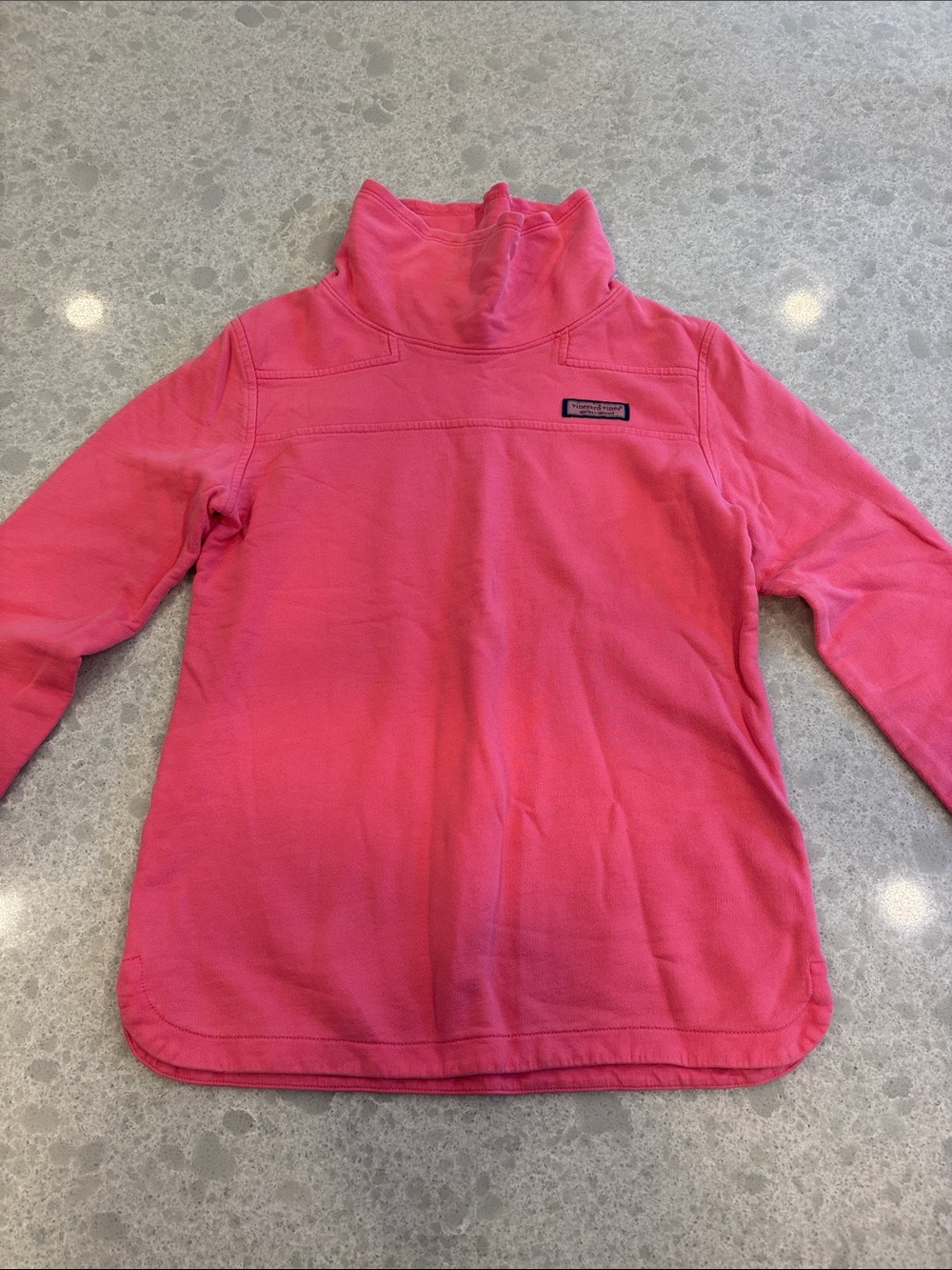 Vineyard Vines Kids Hot Pink Turtleneck Pullover